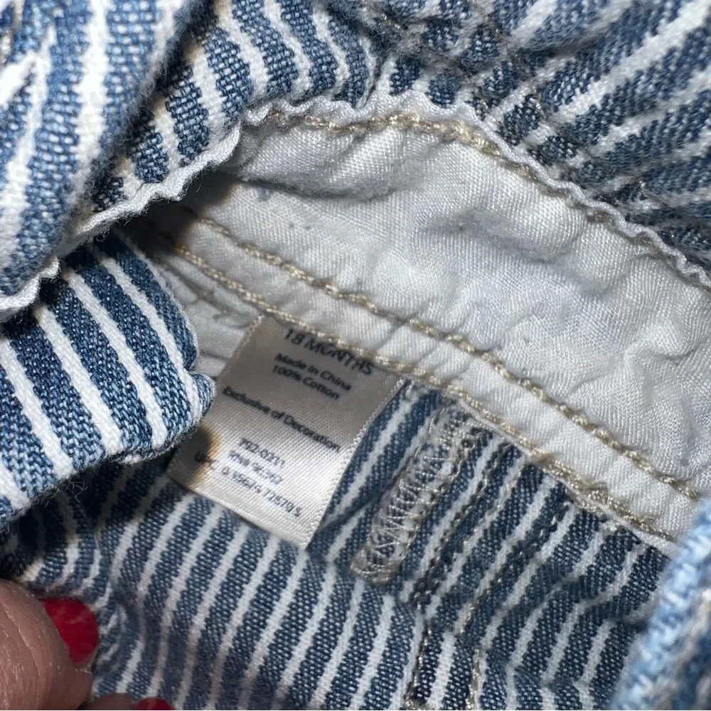 OshKosh B’Gosh Baby Vestbak Vintage Striped Overalls Cotton 18 Months